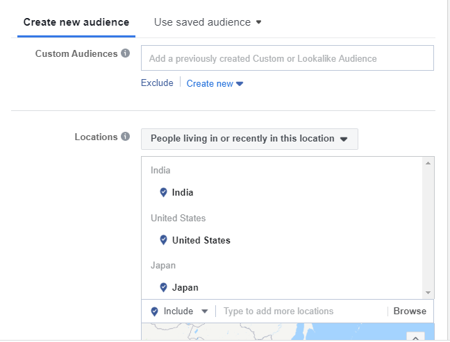 audience creation in facebook