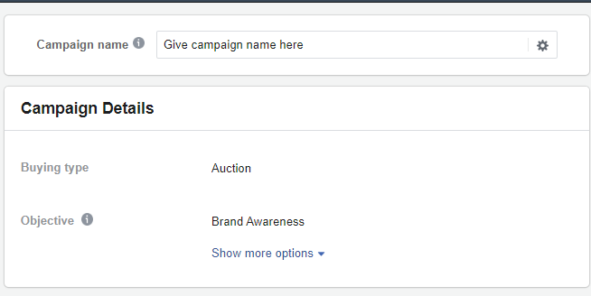 brand awareness ad settings